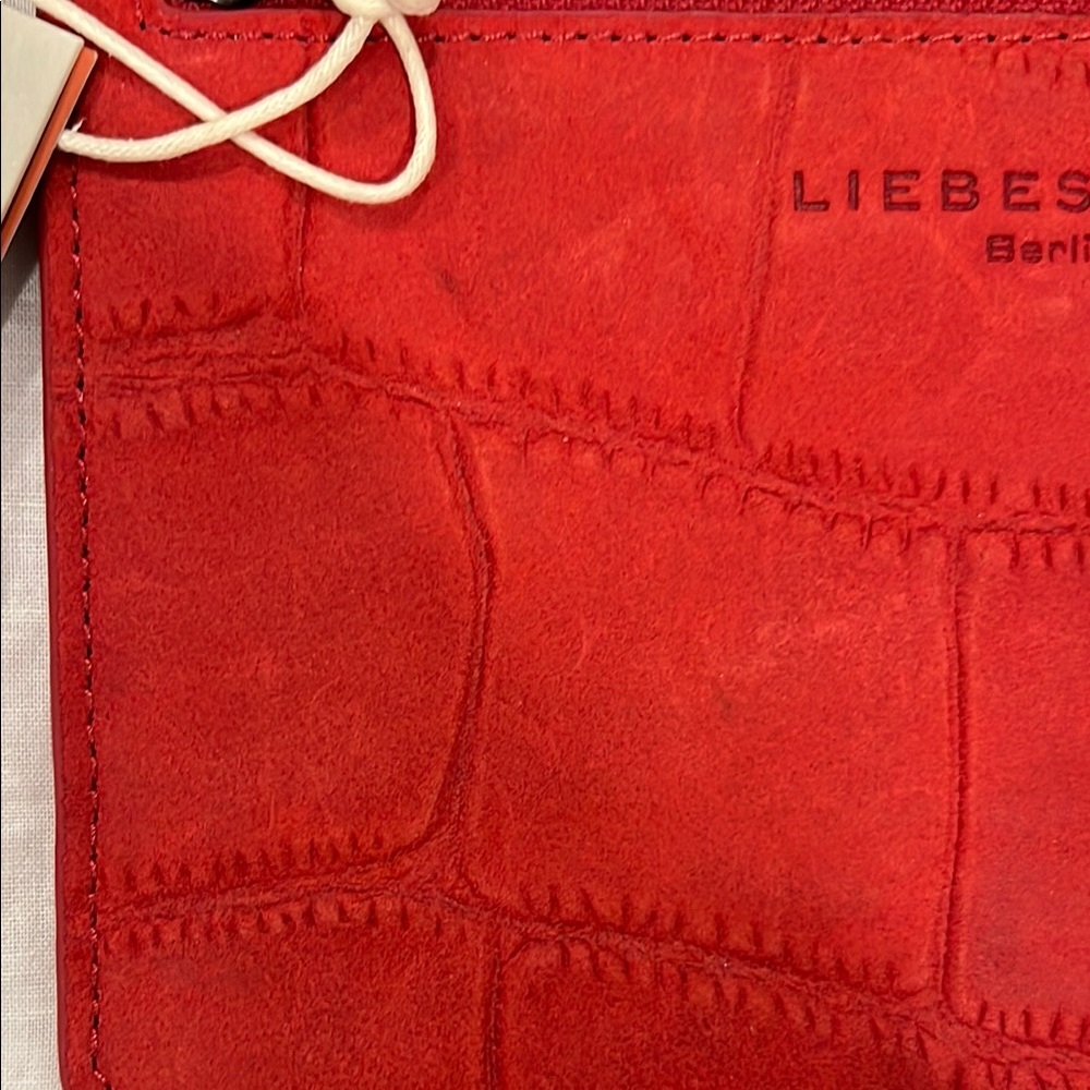 Liebeskind Red Croc-Embossed Pouch - Picture 3 of 7